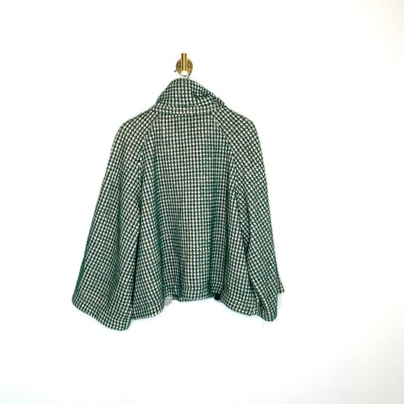 Feminine | Anthropologie Houndstooth Swing Jacket | Green and Cream by Greylin | - Picture 15 of 16